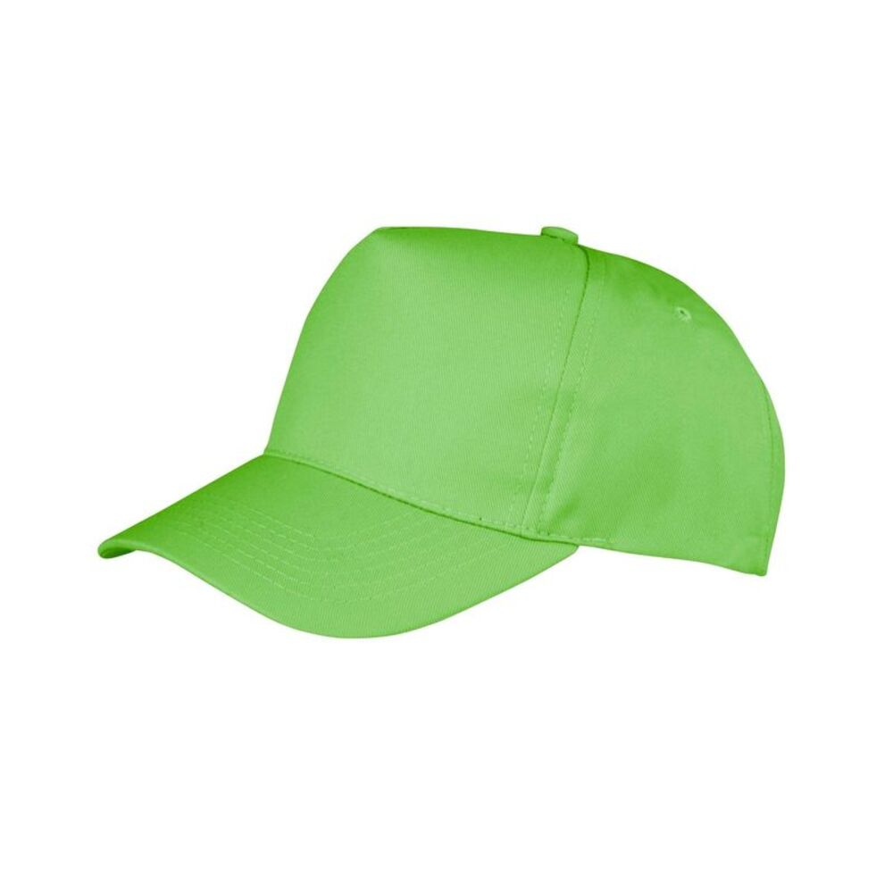 Result Headwear Boston 5 Panel Polycotton Baseball Cap / Lime